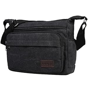 JAKAGO Waterproof Messenger Shoulder Bag,Multi Pockets Canvas Crossbody Bag for Men,Casual Lightweight Satchel Bag for…