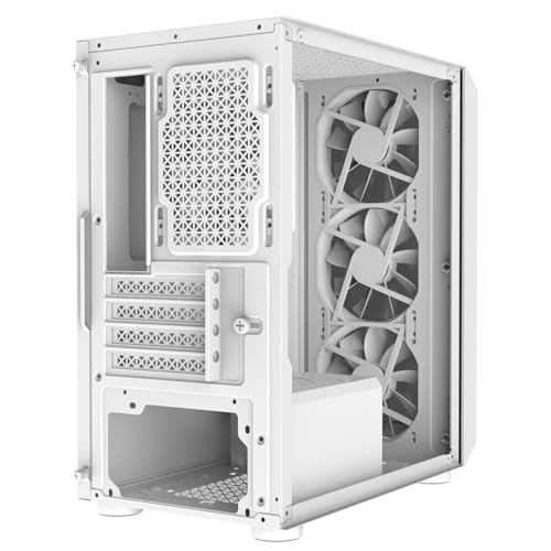 Gamemax Icon White Micro-Atx Tg Gaming Case - 4 X Inner-Ring Argb Fans & 6-Port Fan Hub - 8