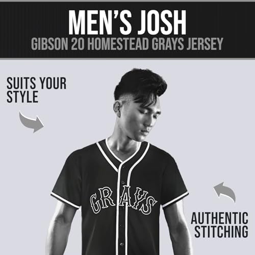 UNLC Men’s Josh Gibson 20 Homestead Grays Negro National League Baseball Stitched Jersey S-5XL
