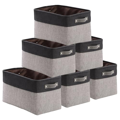 DECOMOMO small storage basket set (grey & black, 6-pack)