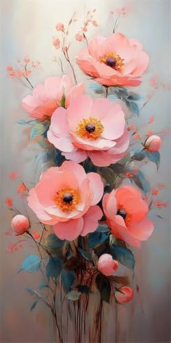 Pintar por números adultos sin mezclas para crear lienzos de flores abstractas modernos