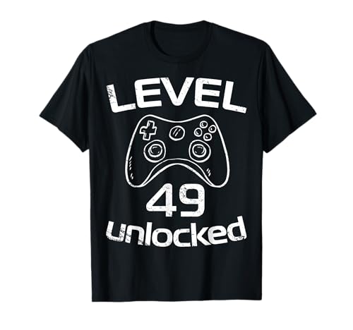 Level 49 Unlocked Shirt Funny Gamer 49th Birthday Tee T-Shirt