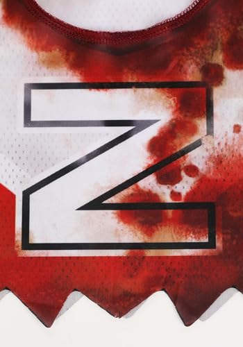 Disfraz de animadora zombie para niñas, top rojo y falda rota miniatura 6