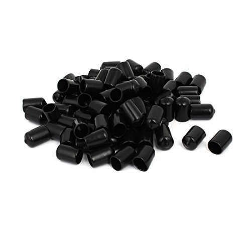Aexit 13.5mm Inner Luer Fittings Dia Rubber Hose End Cap Screw Thread Protector Cover Luer Cap Fittings Black 100pcs