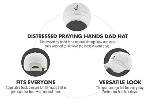 Image of KBETHOS Praying Hands Rosary Dad Hat Baseball Cap Unconstructed Polo Style Adjustable Unisex
