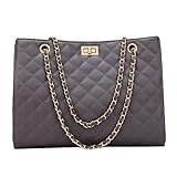 Durable Women's Shoulder Bag - Made of Premium Waterproof Soft PU Leather and Polyester Lining. Sturdy top handles and professionally padded pockets keep your laptop and essentials safe and secure.