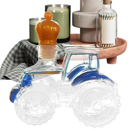 Botella de whisky para tractor, 300 ml, botella de whisky de cristal, medio camión, tractor, botella de whisky, botella de licores, botella de tequila, decantador para vino, alcohol, bourbon, vodka