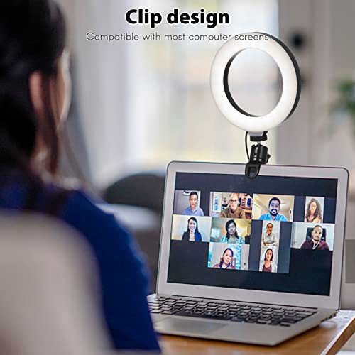 skrskr 6'' Ringlicht für Laptop, Computer-Clip, Video-Fülllicht, Konferenzring, Beauty-Live-Licht für Zoom-Meetings… – Bild 6