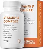 Vegan Vitamin B Complex - Whole Food Blend with Essential B Vitamins B1, B2, B3, B5, B6, B7, Folate,...