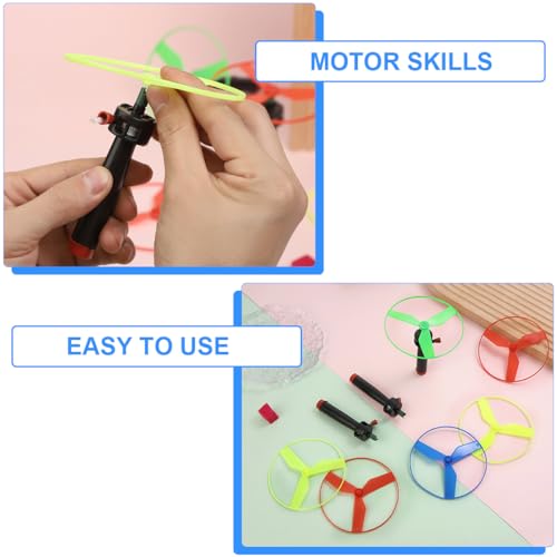 MenYiYDS Propellerspiel mit 4 Griffen und 8 Propellern - Durchmesser 10 cm - Motorikspielzeug Flugspiel, Spielzeug für Kinder ab 3 Jahren