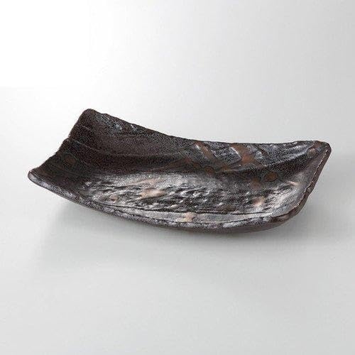 5個セット茶金散らし 削ぎ焼物皿 [ 26.7 x 16.7 x 4.8cm 750g ] 【焼物皿 】 【 料亭 旅館 和食器 飲