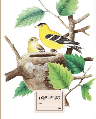 American Goldfinch composition notebook. Bird notebook: Vintage Style: College Ruled Paper Notebook for Home School College or W