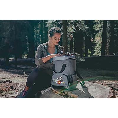 PICNIC TIME - Disney Nightmare Before Christmas Jack & Sally OTG Roll-Top Cooler Backpack, Hiking Backpack Cooler, Soft Cooler Bag, (Heathered Gray)