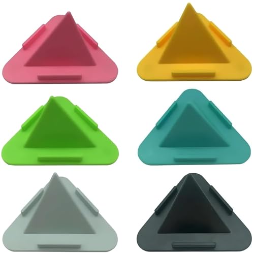 Image of Kelso Universal Portable Three-Sided Pyramid Shape Mobile Phone Holder Stand - Anti-Slip Triangle Design Desktop Stand for Smartphones - Lightweight Phone Stand (Pack of 6)