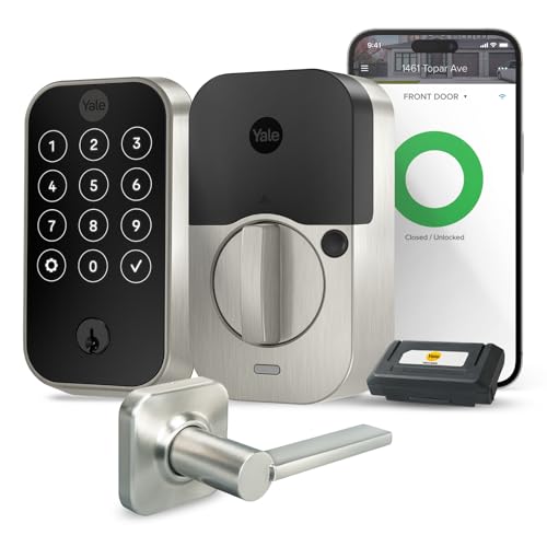 Yale Assure Lock 2 Touchscreen with Wi-Fi and Valdosta Lever in Satin Nickel