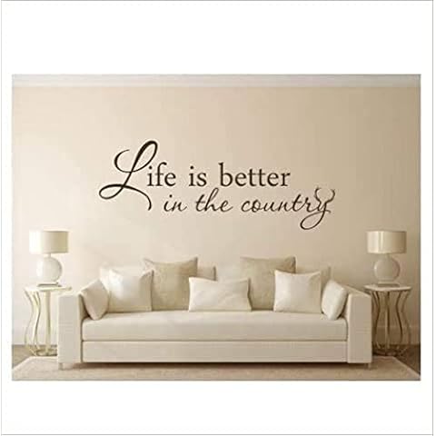 DNVEN Quotes Wall Decals Life is Better in The Country Headboard Stickers Arts Decor Home Vinyl Lettering Sayings Wall Decals Bedroom Medium 32 inches x 12 inches Cover