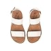 Kassie Daniel ~ RAIN-2 ~ KIDS/CHILDREN/GIRLS Casual Open Toe Single Band with Elastic Ankle Strap Buckle Fashion Slide Flat Sandal (WHITE, 13)