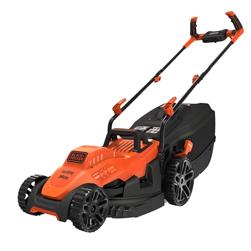 BLACK+DECKER BEMW461BH-GB 1400W Electric Lawn Mower With Bike Handle, 13" (33cm) Winged Blade,Max....
