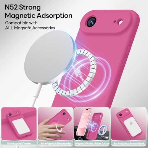 Image of LOVE 3000 Designed for iPhone Air Case, Premium Silicone [Compatible with Magsafe][Soft Anti-Scratch Microfiber Lining] Shockproof Protective Phone Case for Men Women 6.5 inch, Pitaya
