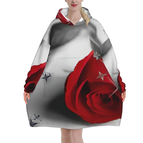 Plaid à manches Red Rose2 pour des soirées cocooning réussies