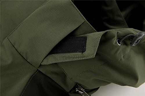 Men's Windproof Softshell Fleece Ski Jacket 3 In 1 Outdoor Sports Coat(M168/Army green-L)