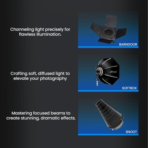 Image of HIFFIN (COB-150P) 150W Bi Color Continuous LED Light with 18CM Reflector & Infrared Remote, AC Power, 3200K-5600K Color Temperature Control, 13800lx @1m, Ideal for Photography and Videography