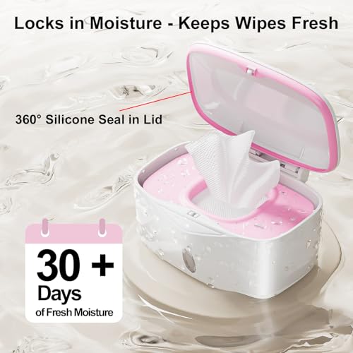Boîte distributrice de lingettes roses rechargeables Seposeve - 3