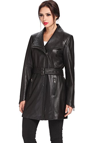 BGSD Women Fiona Lambskin Leather Trench Coat (Also available in Petite)4