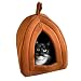 PETMAKER Cat Pet Bed, Igloo- Soft Indoor Enclosed Covered Tent/House for Cats, Kittens, and Small Pets with Removable Cushion Pad