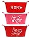 Generic LSM 13 inch Set of 3 Assorted Valentines Day Red Plastic Sentiment Buckets with Handles Bundled White,red