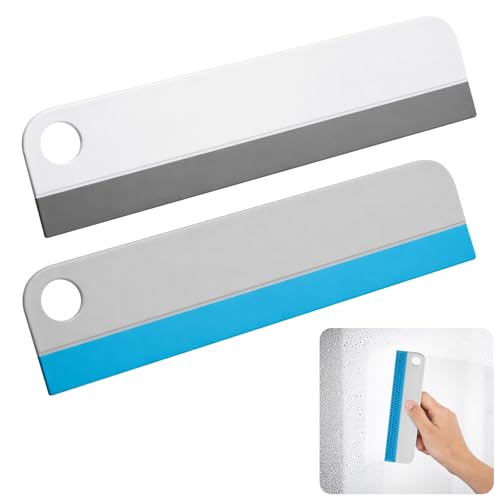2 Pcs Mini Soft Rubber Mirror Squeegee Window Scrubber Scraper