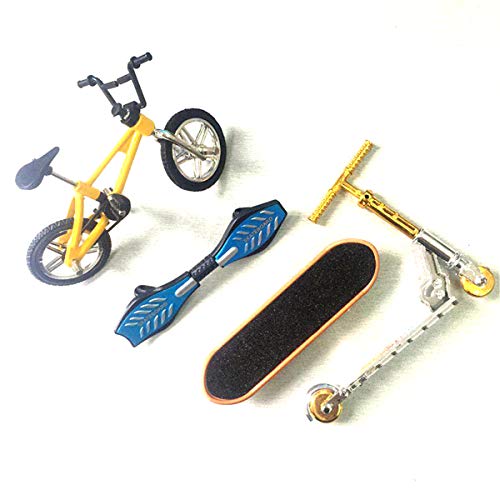 smallJUN Finger Scooter Bike - Fingerboard Skateboard - Finger Skates, Mini Scooter - Giocattolo per Scooter a Due Ruote - Giocattoli educativi per Bambini-Giallo