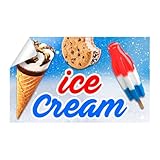 Ice Cream Food Cart Truck Removable Decal (13x8 inches)