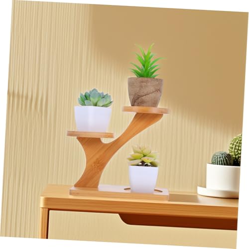 Support pour plantes étagère d'angle multifonctions et robuste en bambou - 7