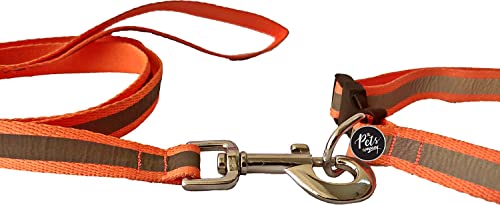 Image of The Pets Company Reflective Leash Collar Set for Medium Dogs, 4 Feet 20 MM, Orange