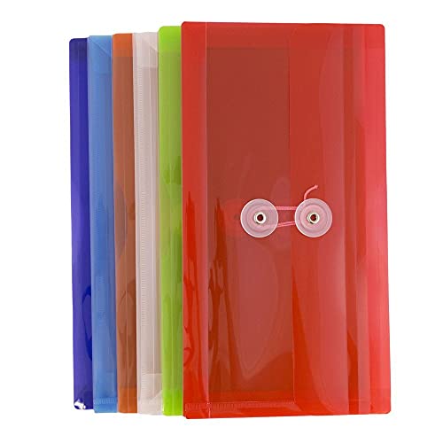 image for JAM PAPER Plastic Envelopes with Button & String Tie Closure - #10 Bus