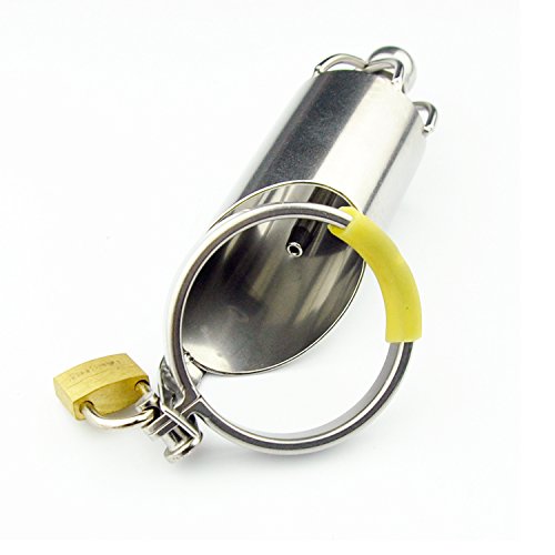 Mannelijke Penis Kooi Rvs Metalen Kuisheidskooi Kuisheidsgordel voor Katheter & Anti-off Ring penis sleeve SM Speeltjes… - Afbeelding 5