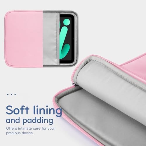 Image of Dadanism 8-9 Inch Tablet Sleeve Bag Carrying Case for iPad mini 7th /6th 8.3 inch, iPad mini 7.9 inch, Galaxy Tab A7 Lite /A9 8.7 inch, Remarkable Paper Pro Move 7.3 inch 2025, Tab M8 8 inch, Tab M9 9 inch, Flowers Pink