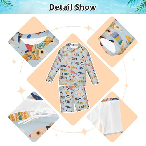 Traje de baño de manga larga para niños con protección UV contra quemaduras 4