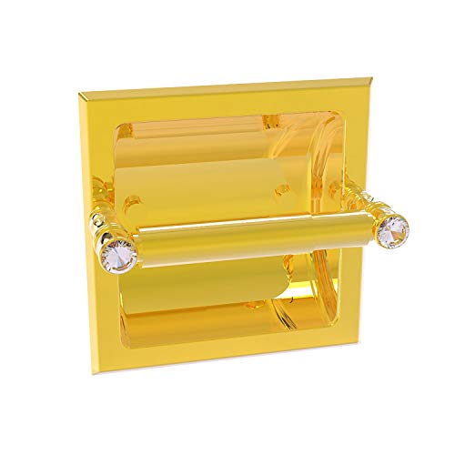 Allied Brass CC-24C Carolina Crystal Collection Recessed Toilet Paper Holder, Polished Brass