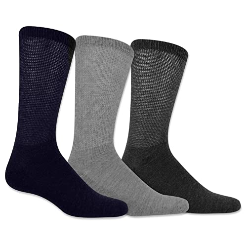 Dr. Scholl's Men's Diabetes & Circulator Socks - 3 Pair Pack - Non-Binding Comfort and Moisture Management