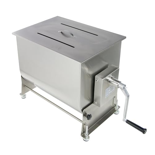 Hakka 85lb/37.5L Manual Meat Mixer, Stainless Steel 50L Tilt Tank Meat Mixer for Sausage (Mixing Max.85lb/37.5L for Meat)