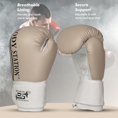 Image of Boxing Gloves - Faux Leather Training Gloves with Hook and Loop Velcro Closure for Long-Lasting Strength and Durability