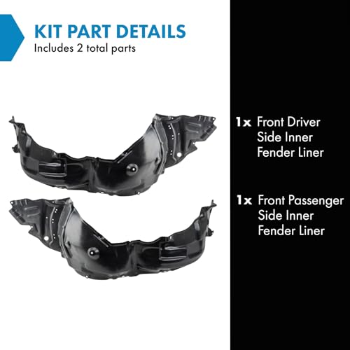 Image of TRQ Front Inner Fender Liner Set Compatible with 2010-2015 Lexus IS250 IS350 LX1248109 LX1249109