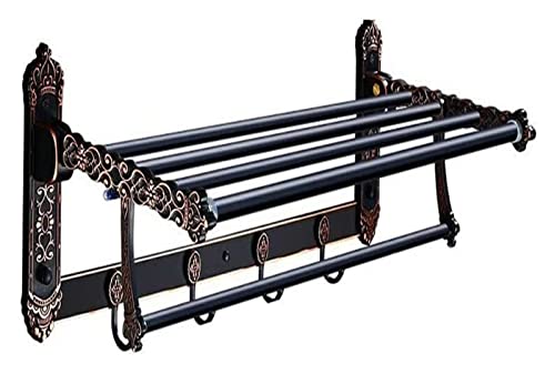 Barre à serviettes murale en aluminium avec étagère double fonction