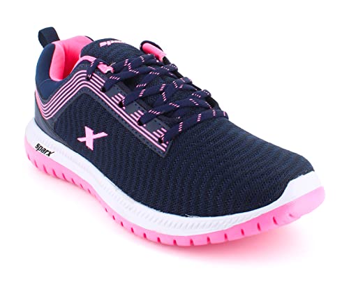 Image of SPARX Women SL-164 Navy Blue Pink Sports Shoes (Size - 8)