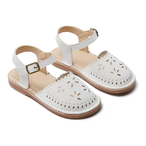 Image of THEE BRON Toddler Floral Cutout Closed Toe Sandals for Girls Breathable Summer Shoes