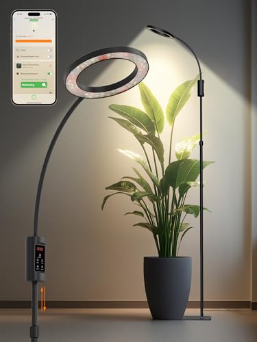Smart Grow Lights for Indoor Plants,24W Plant Light with Auto-Timer,Full Spectrum LED Grow Light, Adjustable Height & Stepless Dimming,Plant Assistant Suitable for Most Plants (Black, 24W) Smart Grow Lights for Indoor Plants,24W Plant Light with Auto-Timer,Full Spectrum LED Grow Light, Adjustable Height & Stepless Dimming,Plant Assistant Suitable for Most Plants (Black, 24W)
