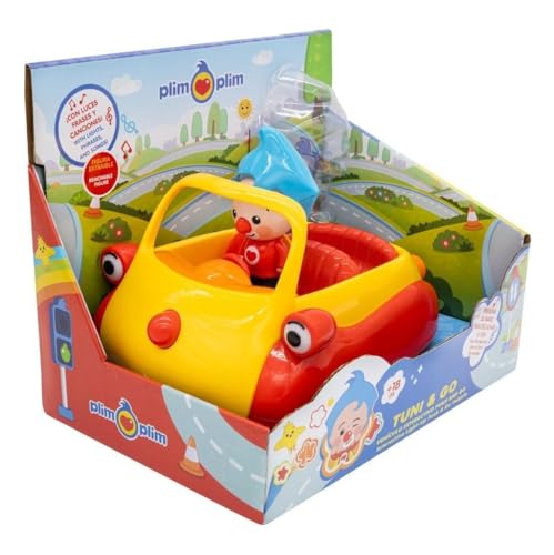 Bandai Plim Plim Vehículo Interactivo Tuni Pl85060 Con Figura Extraíble De Plim Plim Multicolor Música, Luces Y Acción Automática, Diversión Educativa Para Niños
