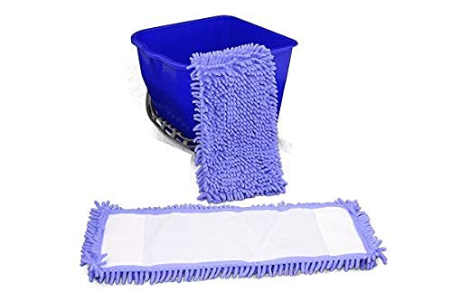 Juego de Mopa Profesional de 50 cm - 4 Fregonas para Suelos y Parqué | Incluye mopas de chenilla para limpieza en seco y húmedo, ideal para laminado, azulejos, plástico y gres porcelánico.